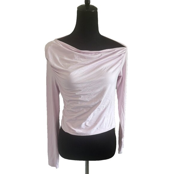 Light Pink Off-Shoulder Long Sleeve Top By Halara XS - Picture 2 of 12